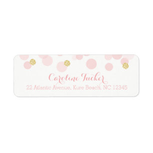 Pink und Gold Baby Girl Duschdusche Confetti Dots