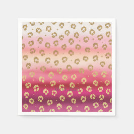 Pink und Gold Cheetah Leopard Geburtstagsparty Serviette