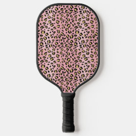 Pink und Gold Cheetah Pickleball Paddle