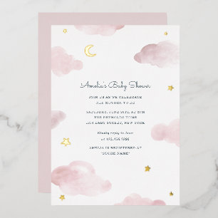 Pink und Gold Foil Sweet Dreams Baby Dusche laden Folieneinladung