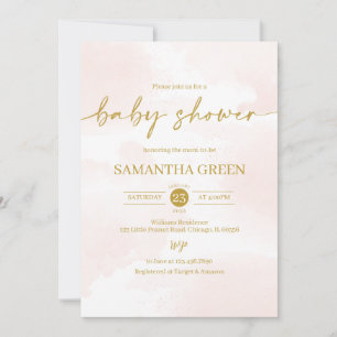 Pink und Gold Girl Baby Dusche Einladung