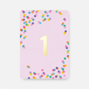 Pink und Gold Girl's First Birthday Confetti Folieneinladung