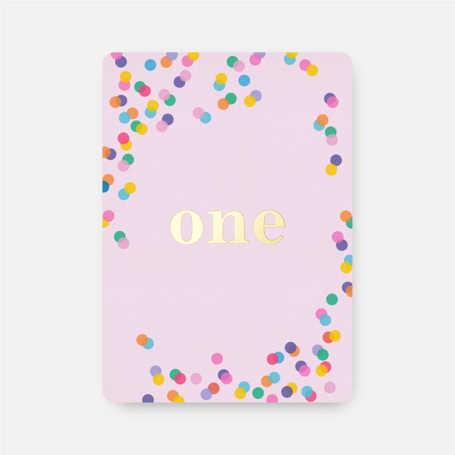 Pink und Gold Girl's First Birthday Confetti Folieneinladung (Von Creator hochgeladen)