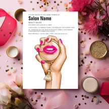 Pink und Gold Glam Chic Beauty Salon Eröffnung