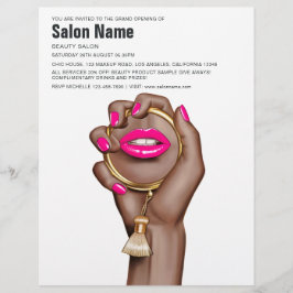 Pink und Gold Glam Chic Beauty Salon Eröffnung Flyer