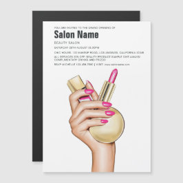 Pink und Gold Glam Chic Beauty Salon Eröffnung Magneteinladung