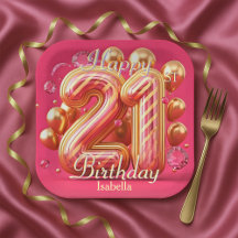 Pink- und Gold-Glitter-Drip-21.-Geburtstagsfeier