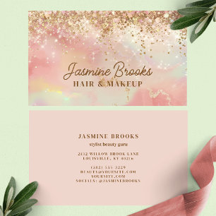 Pink und Gold Glitter Professional  Visitenkarte