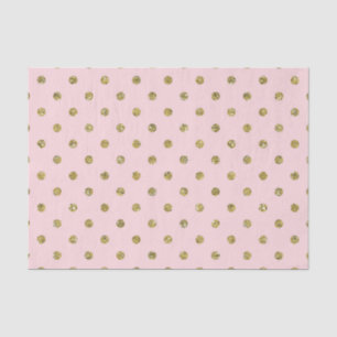 Pink- und Gold-Glitter-Sparkle-Polka-Punkte Chic P Seidenpapier