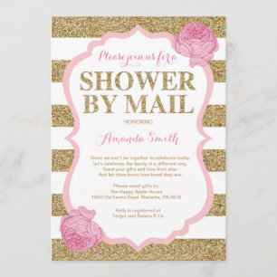 Pink und Gold Glitzer Kinderdusche per Mail Einladung
