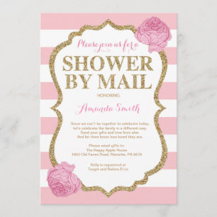 Pink und Gold Glitzer Kinderdusche per Mail Einladung