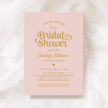 Pink und Gold Heart Script Hochzeitsschrift Brautp