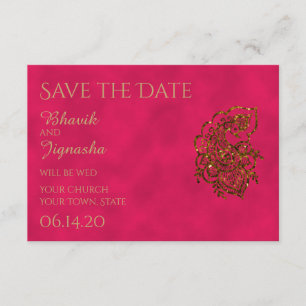 Pink und Gold indische Hochzeit retten das Datum Save The Date