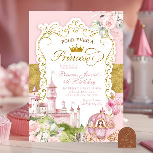 Pink und Gold Königreich Für immer eine Prinzessin Einladung