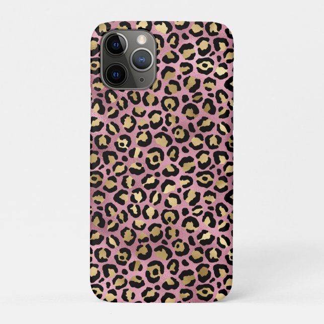 Pink und Gold Leopard Serie Design 15 Case-Mate iPhone Hülle (Rückseite)