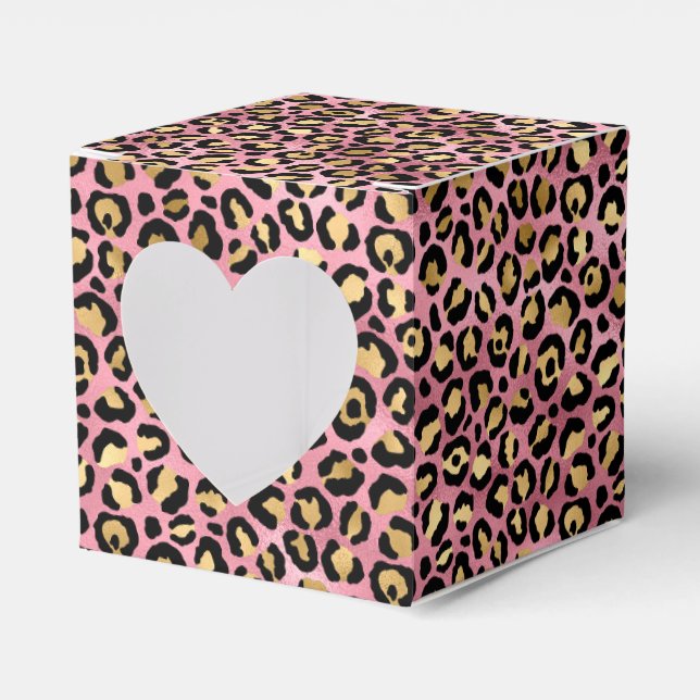 Pink und Gold Leopard Serie Design 15 Geschenkschachtel (Vorderseite)