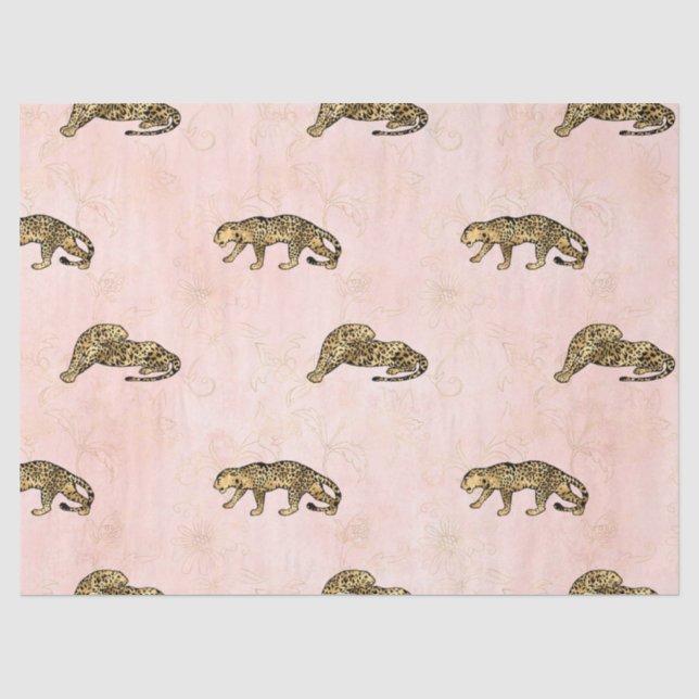 Pink und Gold Leopard Serie Design 18 Seidenpapier (Vorderseite)