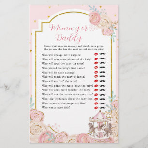 Pink und Gold Magical Carousel Mommy oder Daddy