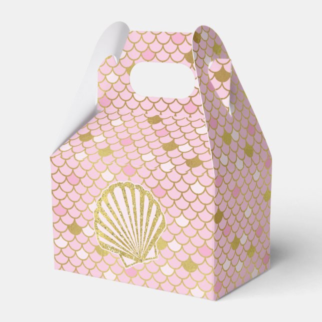 Pink und Gold-Meerjungfrauenkasten Geschenkschachtel (Rückseite)