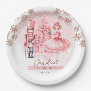 Pink und Gold Nutcracker Birthday Sugum Pflaume Fa Pappteller