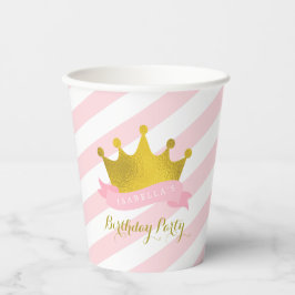 Pink und Gold Princess Geburtstagsparty Paper Cup Pappbecher