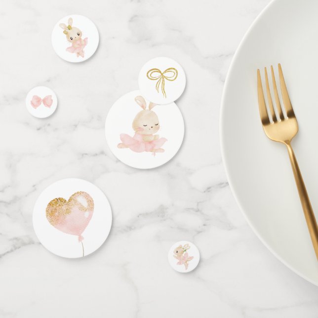 Pink und Gold Rabbit Ballerina Babydusche Konfetti (Gruppe)