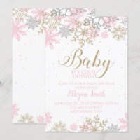 Pink und Gold Snowflake Winterkindusche