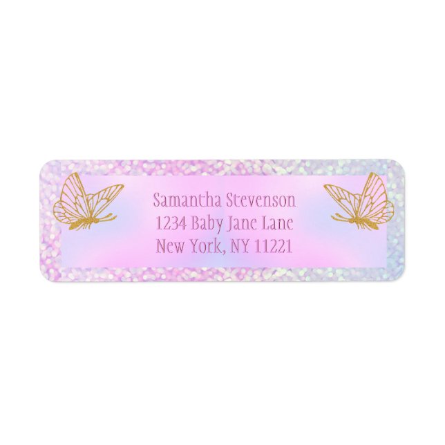 Pink und Gold Whimsical Butterfly Baby Dusche (Vorne)