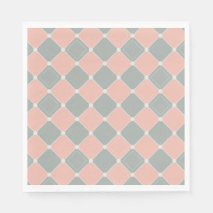 Pink und Grau Diamond Karo Muster Serviette
