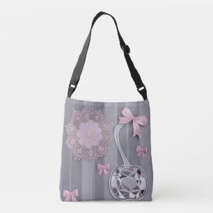 Pink- und Grau-Hochzeitsgeschenk Crystal Grey AI-K Tragetaschen Mit Langen Trägern