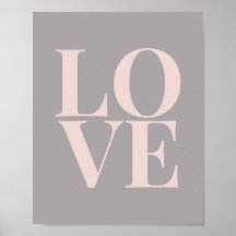 Pink und Grau LIEBE Poster