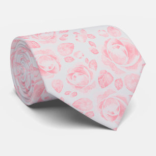 Pink und Grau Rose Muster Neck Tie Krawatte