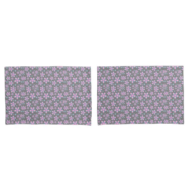 Pink und graue geometrische Pillowcases Kissenbezug (Vorderseite-Set)