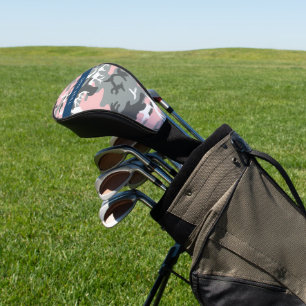 Pink und Gray Camouflage Ihr Name personalisieren Golf Headcover