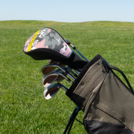 Pink und Gray Camouflage Ihr Name personalisieren Golf Headcover