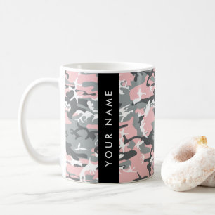 Pink und Gray Camouflage Ihr Name personalisieren Kaffeetasse