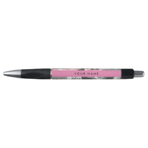 Pink und Gray Camouflage Ihr Name personalisieren Kugelschreiber
