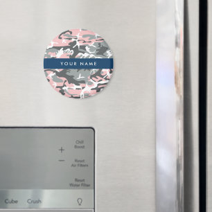 Pink und Gray Camouflage Ihr Name personalisieren Magnet