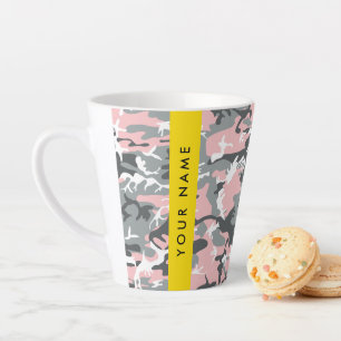 Pink und Gray Camouflage Ihr Name personalisieren Milchtasse