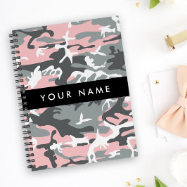 Pink und Gray Camouflage Ihr Name personalisieren Planer