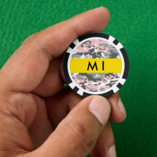 Pink und Gray Camouflage Ihr Name personalisieren Pokerchips