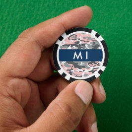 Pink und Gray Camouflage Ihr Name personalisieren Pokerchips