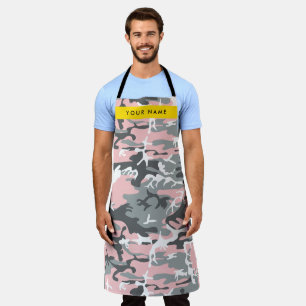 Pink und Gray Camouflage Ihr Name personalisieren Schürze