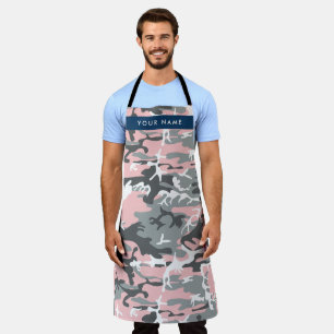 Pink und Gray Camouflage Ihr Name personalisieren Schürze
