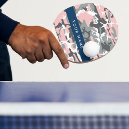 Pink und Gray Camouflage Ihr Name personalisieren Tischtennis Schläger