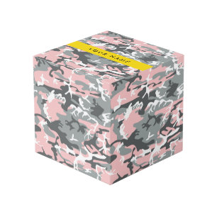 Pink und Gray Camouflage Ihr Name personalisieren Würfel