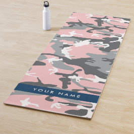 Pink und Gray Camouflage Ihr Name personalisieren Yogamatte