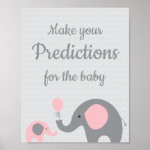 Pink und Gray Elefant Vorhersagen für Babysignatur