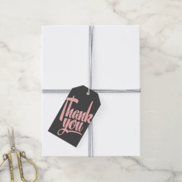 Pink und Gray Hand Briefing Hochzeit Danke Markier Geschenkanhänger