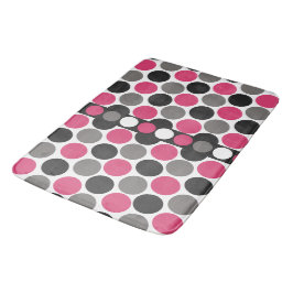 Pink und Gray Polika Dot Badematte
